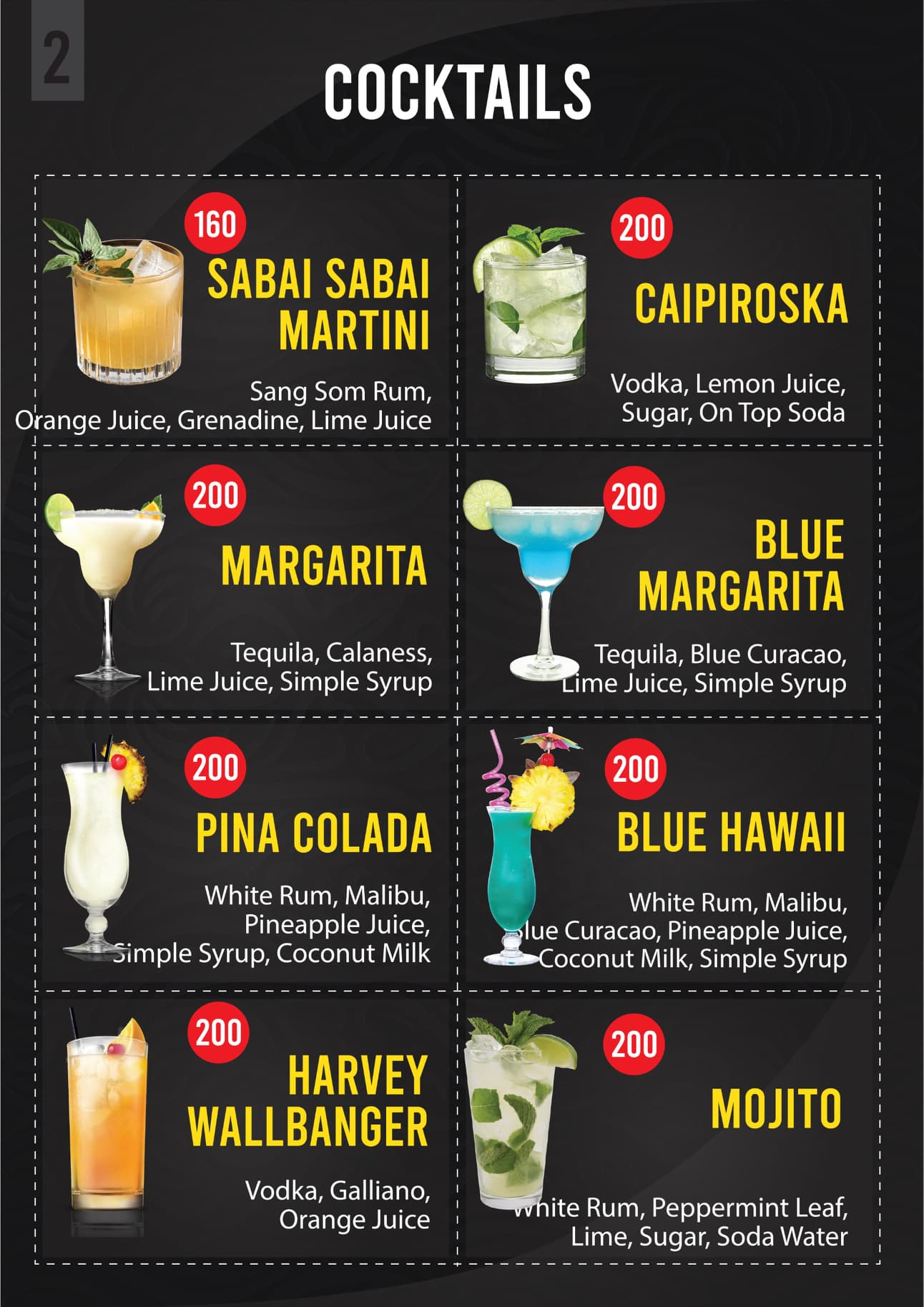 Drinks Menu